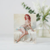 Redhead in Slippers omhoog Briefkaart (Staand voorkant)