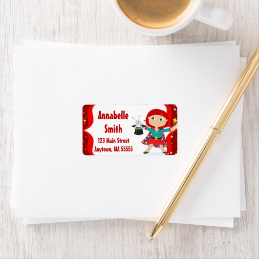 RedHead Magicien Étiquettes de adresse d'anniversa (En situation)