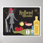 Redhead Martini Strawberry Cocktail Poster (Voorkant)
