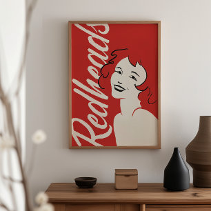 Redhead Matchbox Art Print – Retro Wall Dé