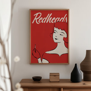 Redhead Matchbox Art Print – Retro Wall Dé
