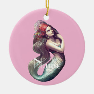 Redhead Mermaid Beauty Thunder_Cove Keramisch Ornament