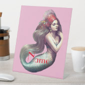 Redhead Mermaid Beauty Thunder_Cove Reclamebord Met Voetstuk (Insitu)