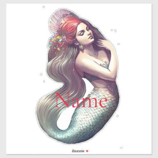 Redhead Mermaid Beauty Thunder_Cove Sticker (Vel)