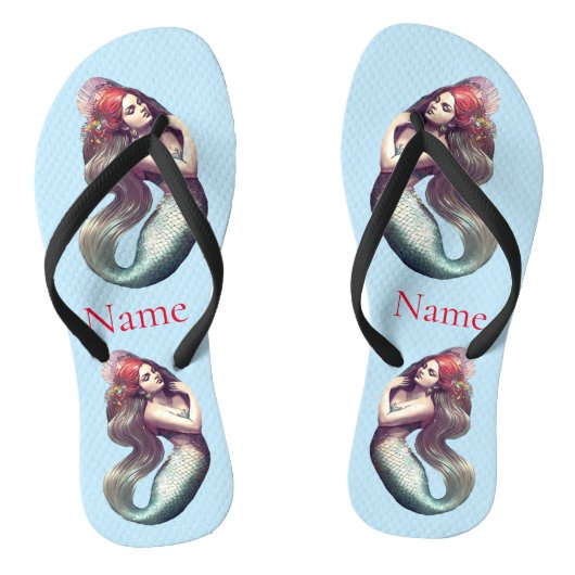 Redhead Mermaid Beauty Thunder_Cove Teenslippers (Voetbed)