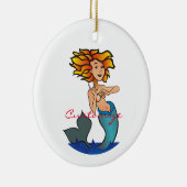Redhead Mermaid Thunder_Cove Keramisch Ornament (Rechts)