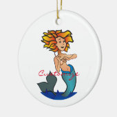 Redhead Mermaid Thunder_Cove Keramisch Ornament (Links)