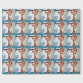 Redhead met spyglass Pin Up Cadeaupapier (Vlak)