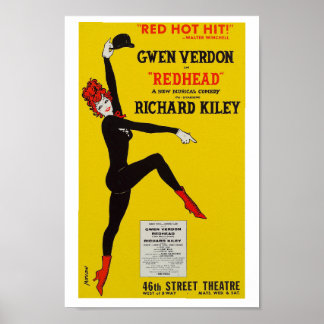  Redhead Musical Theater Art Print Poster
