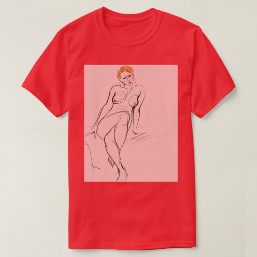 Redhead on Pink T-shirt (Design voorkant)