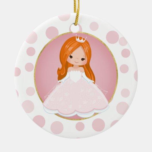 Redhead Pink Princess Keramisch Ornament (Voorkant)