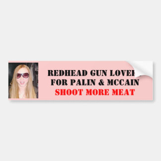 REDHEAD PISTOOL LOVERS, VOOR PALIN &... BUMPERSTICKER