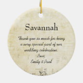 Redhead Radiant Paars Heart Leaf Tree Wedding Keramisch Ornament (Achterkant)