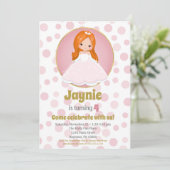 Redhead Rose Princess Girls Invitation Anniversair (Debout devant)