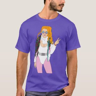 redhead ski girl  skipak zonnebril skiër t-shirt