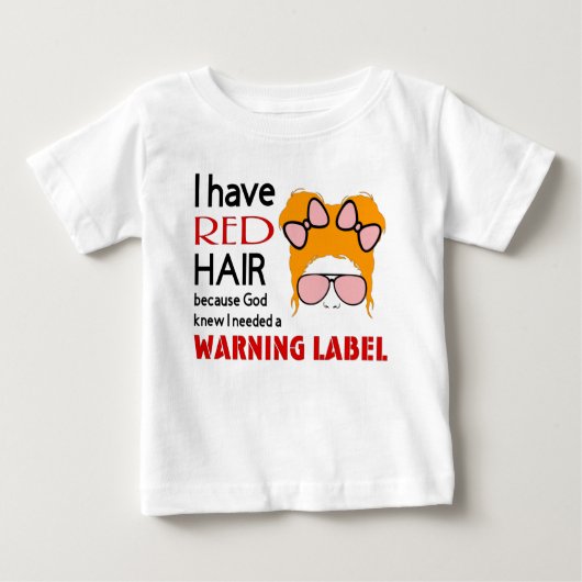 Redhead Warning Label Girl T-Shirt (Voorkant)