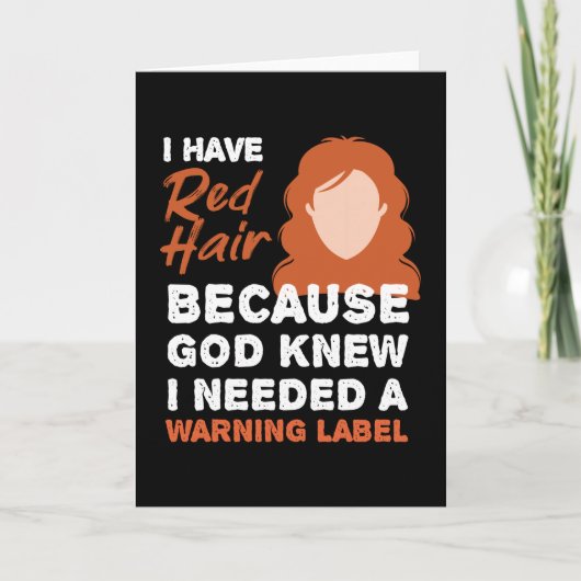 Redhead Warning Label Mc1r Red Hair Kaart (Voorkant)