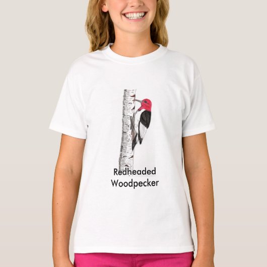Redhead Woodpecker op Kinder T-Shirt (Voorkant)