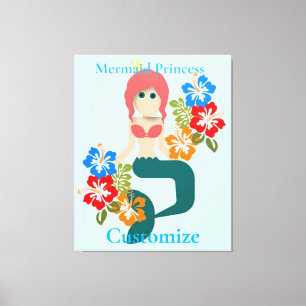 Redhead Zeemeermin Princess Thunder_Cove Canvas Afdruk