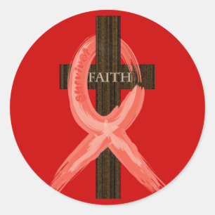 RedHeart-ziekte - AIDS-HIV-lint op kruis Ronde Sticker
