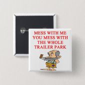 redhillbilly grap vierkante button 5,1 cm (Voorkant /achterkant)