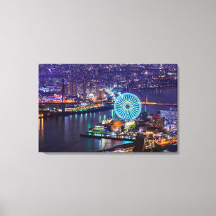 Redhorse Osaka Roue & Skyline En Toile De Nuit Art