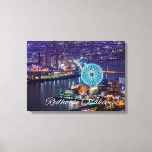 Redhorse Osaka Roue & Skyline En Toile De Nuit Art