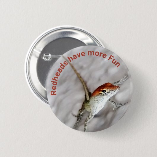 Redkoppen hebben meer vun hagedissen ronde button 5,7 cm (Voorkant /achterkant)