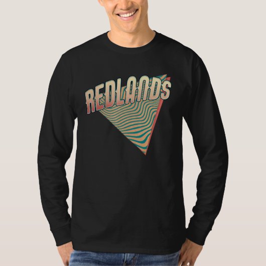 Redlands California Throwback  Retro T-shirt (Voorkant)
