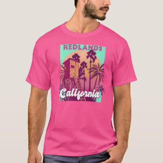Redlands Californische palm strandretro-vintage T-shirt
