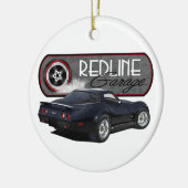 Redline Garage Corvette Black Keramisch Ornament (Links)