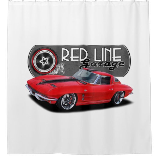 Redline Garage Stingray Douchegordijn (Voorkant)