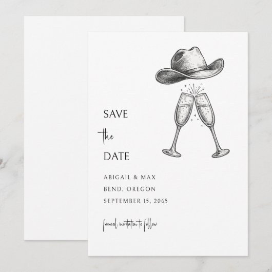 Redneck Bruiloft Save the Date (Voorkant / Achterkant)