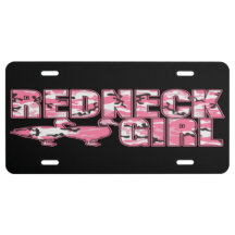 Redneck Girl Pink Camouflage Ducks License Bord