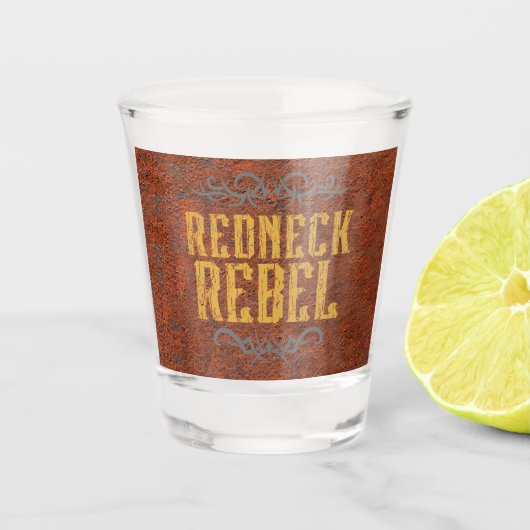 Redneck Rebel Grunge Rust Shot Glas (Voorkant)