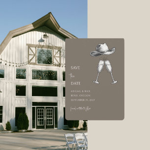 Redneck Trouwdag Mushroom Taupe Save the Date