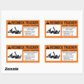 Redneck Trucker Rechthoekige Sticker (Vel)
