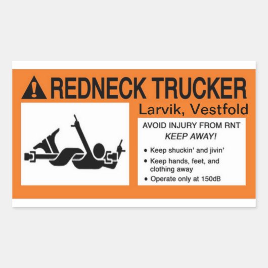 Redneck Trucker Rechthoekige Sticker (Voorkant)