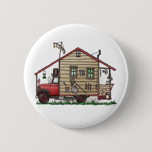 Rednek Hillbilly Camper Buttonnen Ronde Button 5,7 Cm (Voorkant)