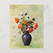 Redon - Anemones and Poppies in a Vase, Briefkaart (Voorkant)