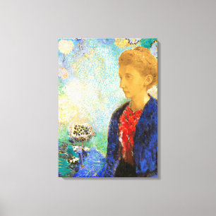 Redon - Baronne de Domecy, schilderij Canvas Afdruk