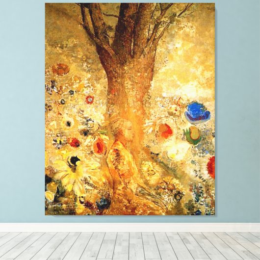 Redon - Boeddha in zijn jeugd Canvas Afdruk (Insitu (Houten vloer))