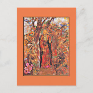 Redon - Buddha die tussen de bloemen wandelt Briefkaart