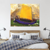 Redon - De mysterieuze kat, Canvas Afdruk (Insitu (Slaapkamer))