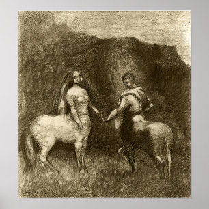 Redon - Het Centaurenpaar 1885 Poster