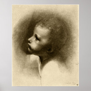 Redon - hoofd van de heilige John Baptist Poster