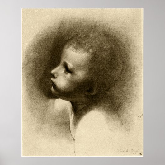 Redon - hoofd van de heilige John Baptist Poster (Voorkant)