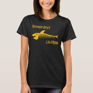 Redondo Beach California Shark Skelet Amber Prin T-shirt
