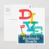 Redondo Beach Dive - Colorful Scuba Briefkaart (Voorkant / Achterkant)