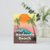 Redondo Beach LA-reisposter Briefkaart (Staand voorkant)